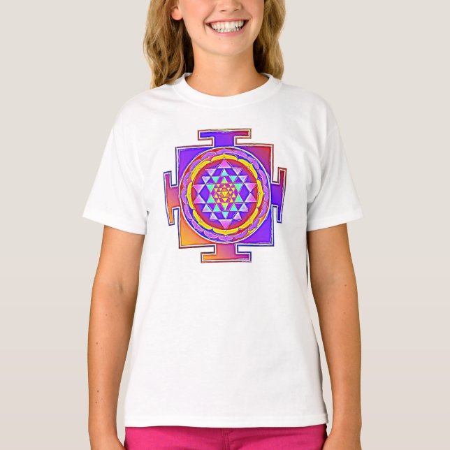 Sri Yantra - Hinduism Symbol Design 1 T-Shirt (Front)
