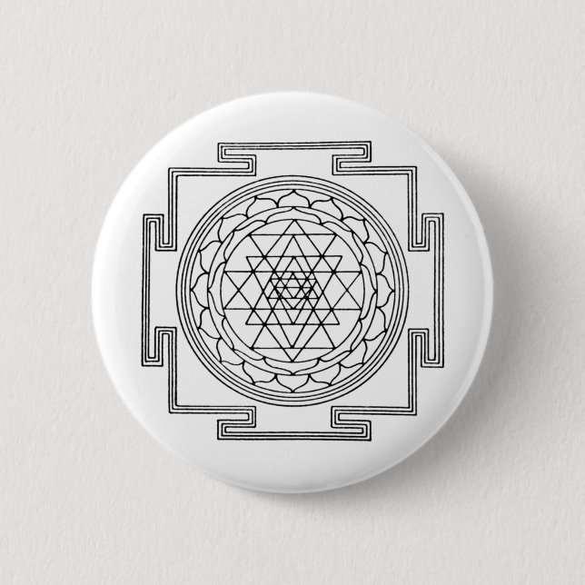 Sri Yantra Mandala 6 Cm Round Badge (Front)