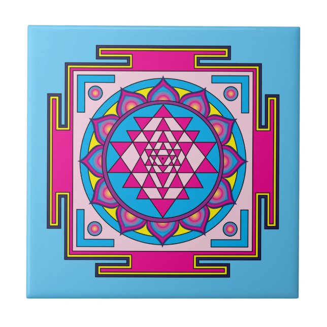 Sri Yantra Mandala Ceramic Tile (Front)