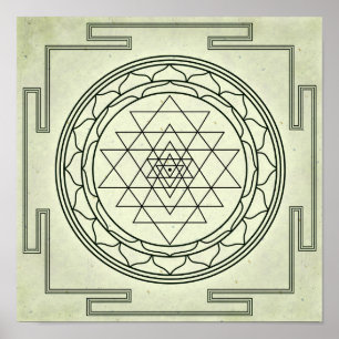 Sri Yantra on Parchment Poster