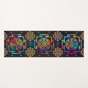 Sri Yantra  pattern - colour and gold Yoga Mat