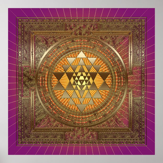 Sri Yantra Purple Sun - Poster (Front)