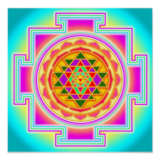 Sri Yantra Sacred Geometry Poster (Front)