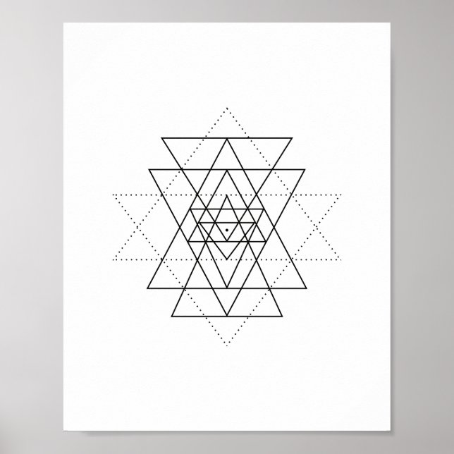 Sri Yantra Sacred Geometry Wall Art Poster (Front)