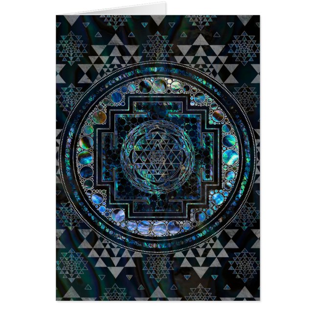 Sri Yantra  / Sri Chakra Abalone Shell and Silver (Front)