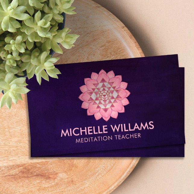 Sri Yantra  / Sri Chakra in Lotus Flower Business  Business Card (Creator Uploaded)
