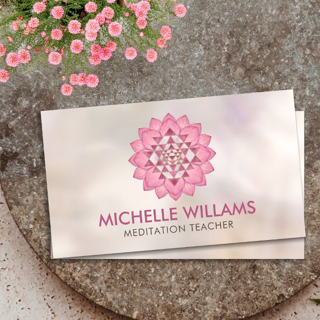 Sri Yantra  / Sri Chakra in Lotus Flower Business Card (Creator Uploaded)
