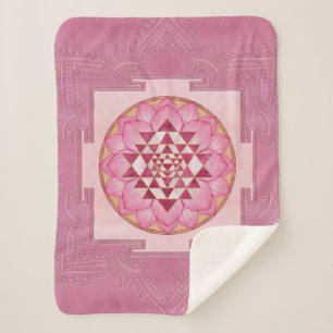 Sri Yantra / Sri Chakra in lotus Sherpa Blanket