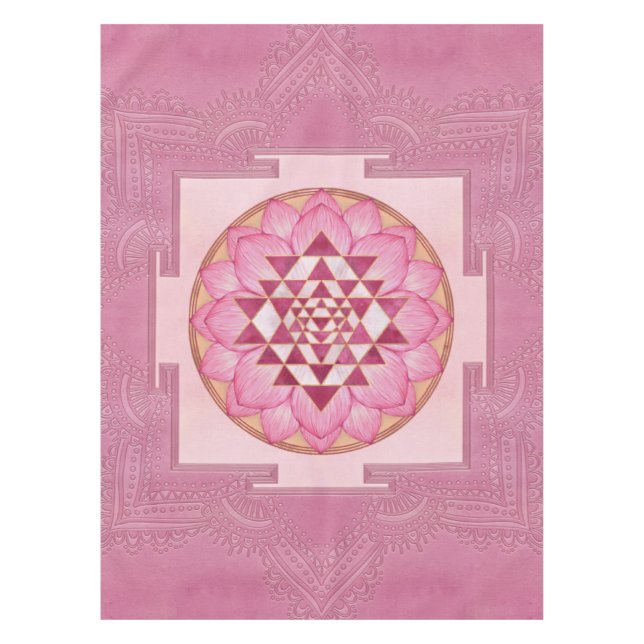 Sri Yantra  / Sri Chakra in lotus Tablecloth (Front)