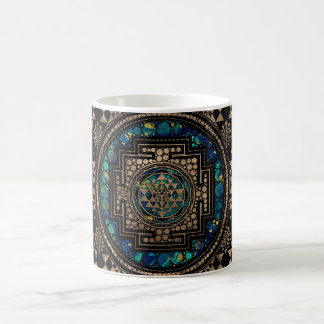 Sri Yantra / Sri Chakra Marble and Gold Coffee Mug