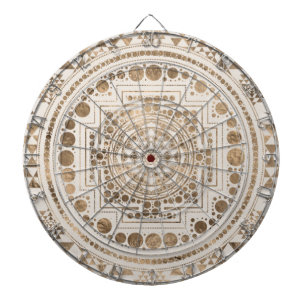 Sri Yantra  / Sri Chakra Pastel Gold Dartboard