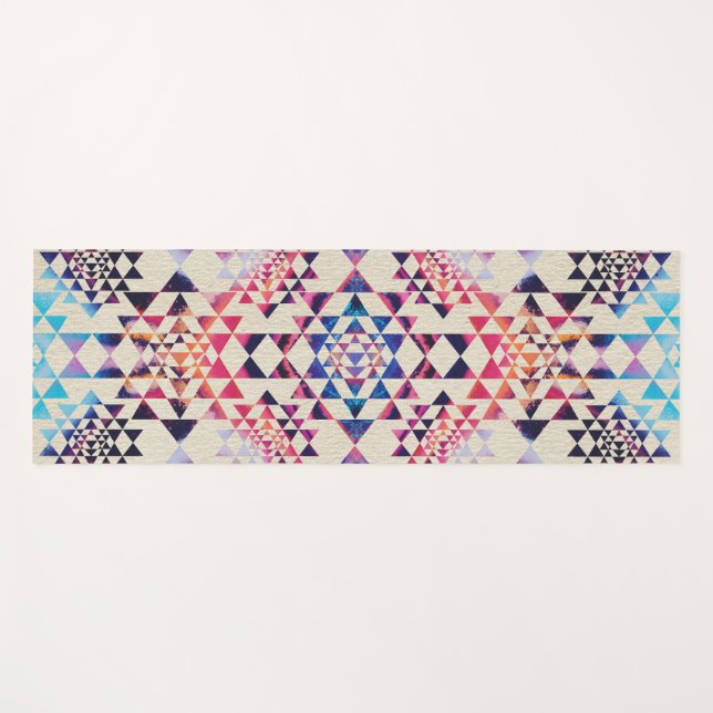 Sri Yantra  / Sri Chakra Pattern - Paint texture Yoga Mat (Front (Horizontal))