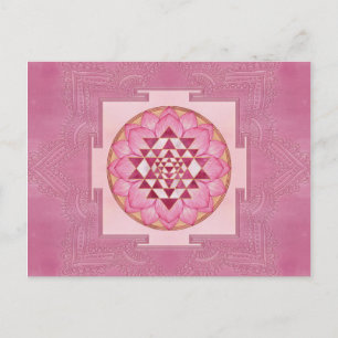 Sri Yantra v Sri Chakra in lotus Postcard