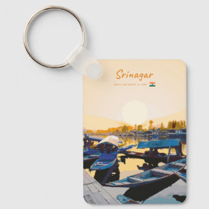 Srinagar, India - Dal Lake Shikara Boats Classic Key Ring