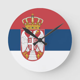 Srpska Zastava na Zidnom Satu Round Clock