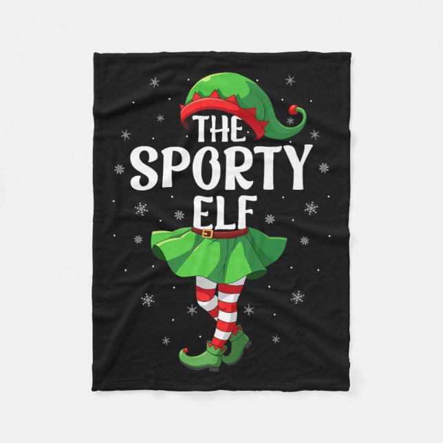 Srty Elf Christmas Girls Women Elf Squad Xmas Fami Fleece Blanket (Front)