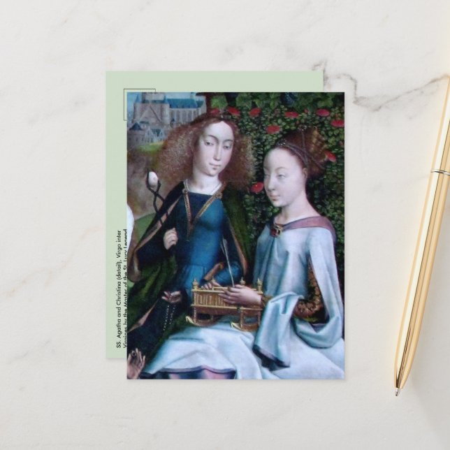 SS. Agatha and Christina (detail; M 070) Postcard (Front/Back In Situ)