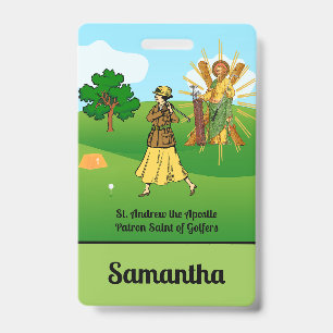 SS. Andrew & Jude with 2 Female Golfers ID Badge