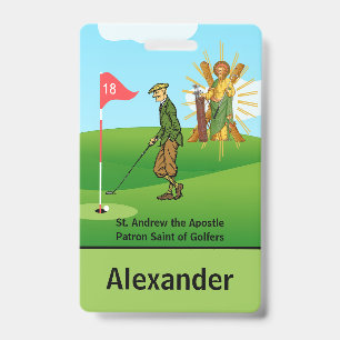 SS. Andrew & Jude with 2 Male Golfers Badge ID Badge
