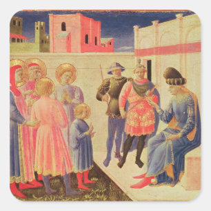 SS. Cosmas and Damian Before Diocletian Square Sticker