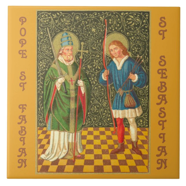 SS. Fabian & Sebastian (PA 01) Ceramic Tile (Front)