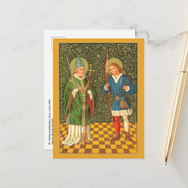 SS. Fabian & Sebastian (PA 01) Postcard (Front/Back In Situ)