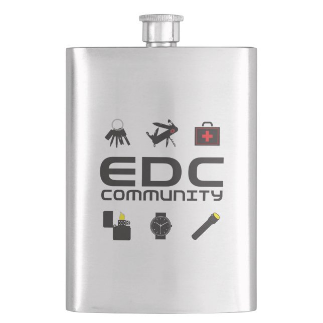 SS Flask - EDCC logo in black w/colours (Front)