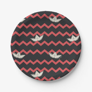 SS Georgie Boat Chevron Pattern Paper Plate