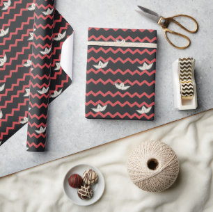 SS Georgie Boat Chevron Pattern Wrapping Paper