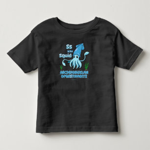 Ss is for Squid - cartoon - learning alphabet Toddler T-Shirt