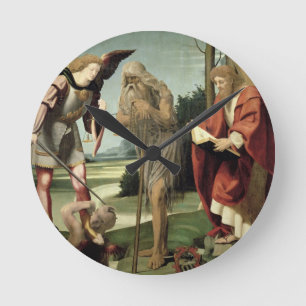 SS. Michael, Andrew and Onuphrius (oil on panel) Round Clock