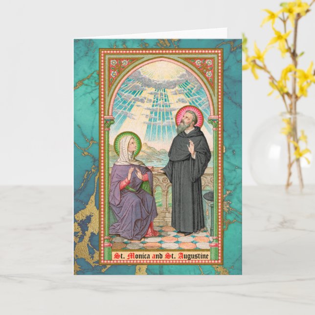 SS. Monica and Augustine at Ostia (SAU 047) Card (Yellow Flower)