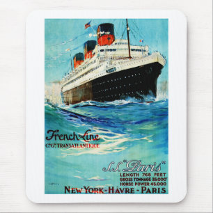 ss Paris ~ French Line Mouse Pad