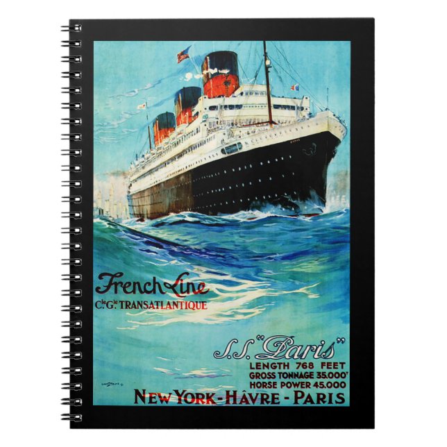 ss Paris ~ French Line Notebook (Front)