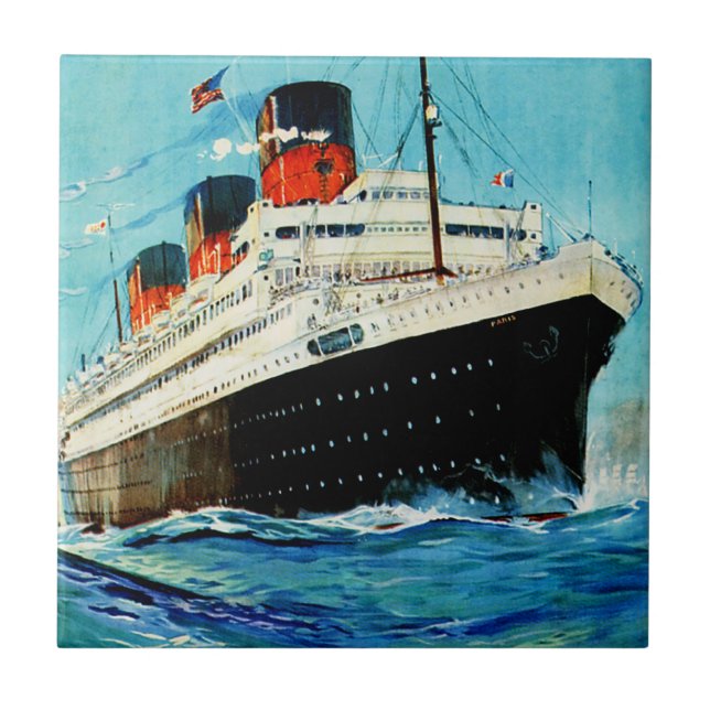 ss Paris ~ French Line Tile (Front)