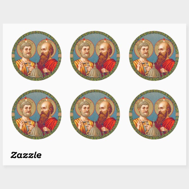 SS. Peter and Paul, Apostles (JMAS 01) Classic Round Sticker (Sheet)