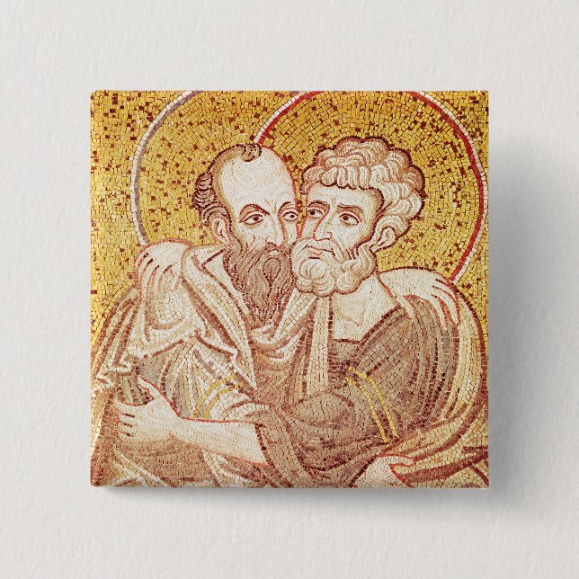SS. Peter and Paul Embracing 15 Cm Square Badge (Front)