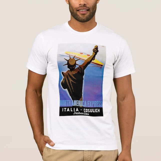 ss Rex passing Statue of Liberty T-Shirt (Front)