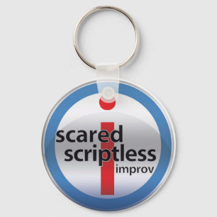 SS round glass logo keyring