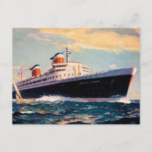 ss United States in Sea Postcard