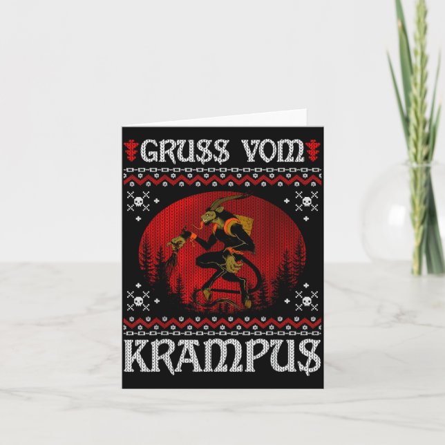Ss Vom Krampus Christmas Evil Xmas Horror Ugly Swe Card (Front)