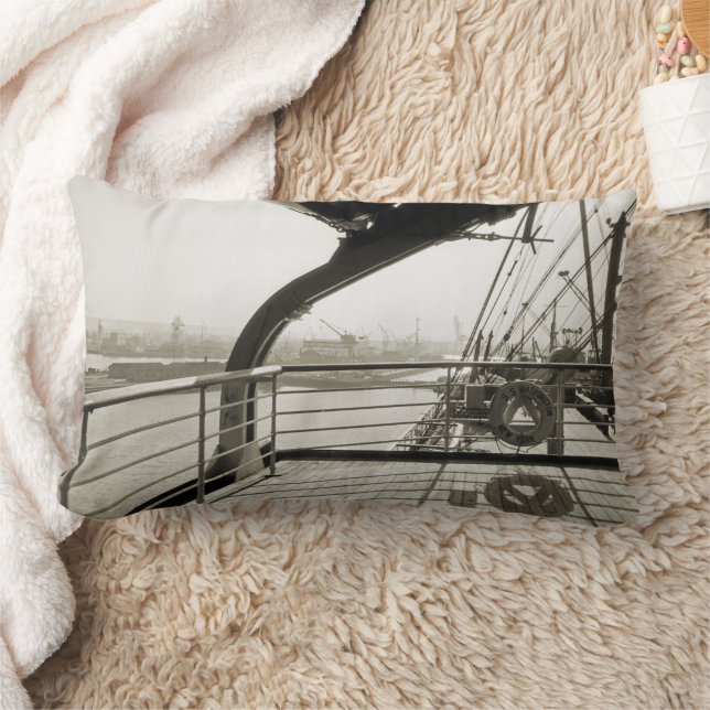 SS Washington Luxury Liner Cruise Ship 1930's Deck Lumbar Cushion (Blanket)