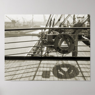 SS Washington Luxury Liner Cruise Ship 1930's Deck Poster