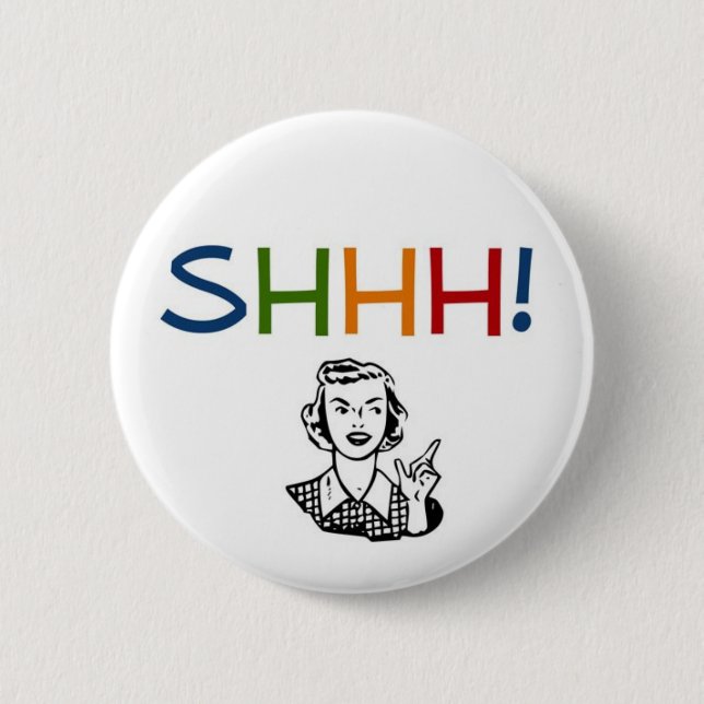 sshh librarian 6 cm round badge (Front)