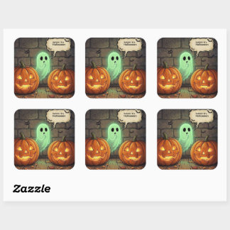 Sshhh its ! Halloween Men's Shirt Square Sticker