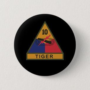 SSI - 10th Armoured Division w Name Tape 6 Cm Round Badge