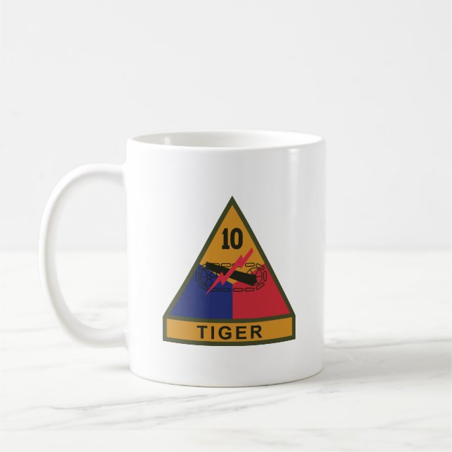 SSI - 10th Armoured Division w Name Tape Coffee Mug (Left)