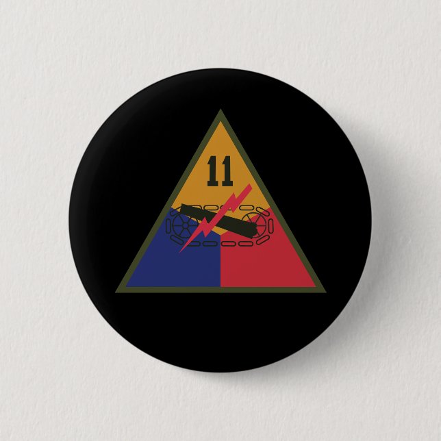 SSI - 11th Armoured Division 6 Cm Round Badge (Front)