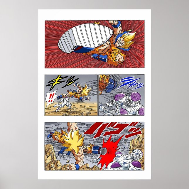 SSJ Goku kicks Frieza Poster (Front)