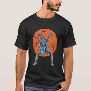 Sskeleton Mummy Zombie playing guitar electric Aco T-Shirt
